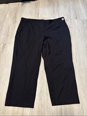 Michael Kors Black Capris with Gold Logo Button